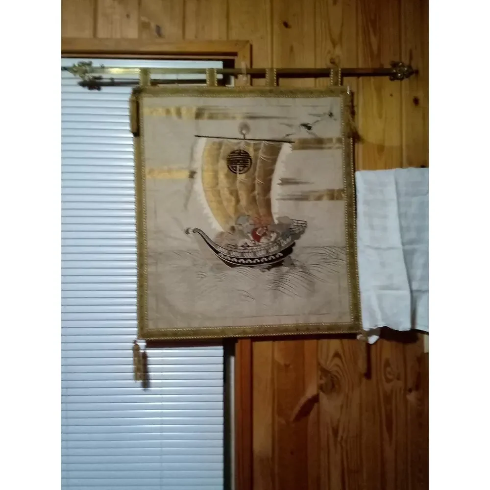 Vintage Japanese Fukusa Ceremonial Cloth/Tapestry Wall Art 28x25